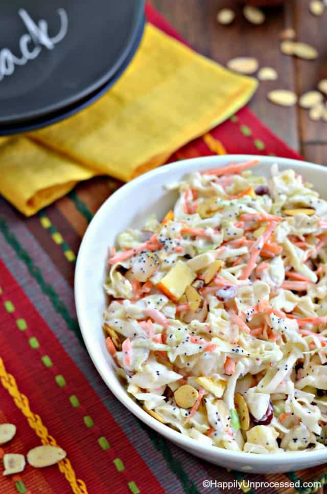 coleslaw cranberries apples and almonds
