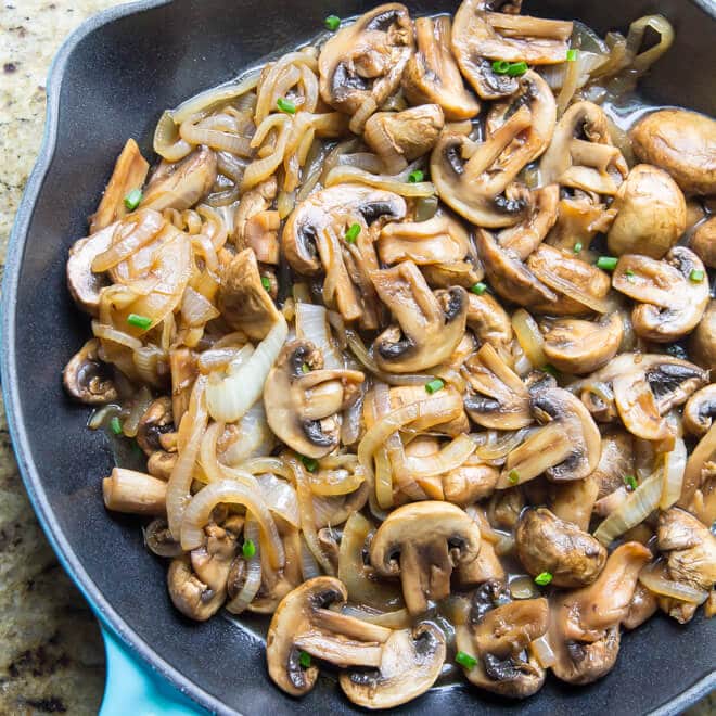 Sauteed Baby Bella Mushrooms and Onions