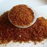 Spoon filled with taco seasoning
