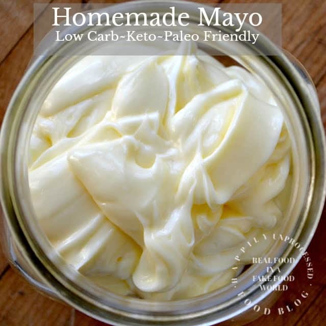 ketogenic and paleo friendly homemade mayonnaise in mason jar