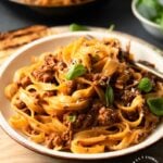 CLASSIC BOLOGNESE SAUCE - An Italian Sunday dinner classic #bolognese #italian #pasta #happilyunprocessed