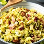 SHAVED BRUSSEL SPROUT SALAD w HONEY MUSTARD & APPLE VINAIGRETTE #brusselsprouts #salad #healthy #sidedish #happilyunprocessed.com
