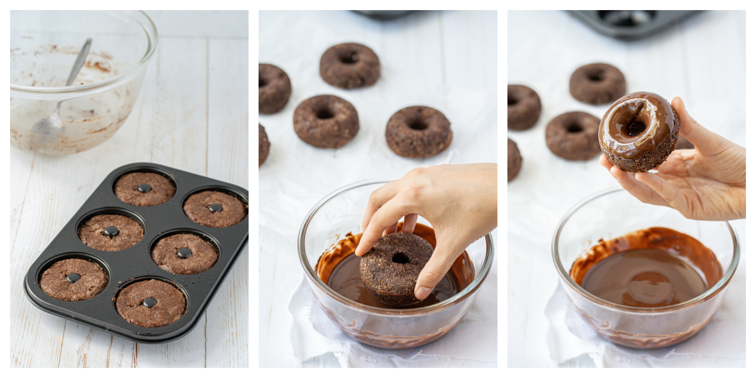Learn how to make healthy almond and coconut flour donuts with a chocolate glaze
