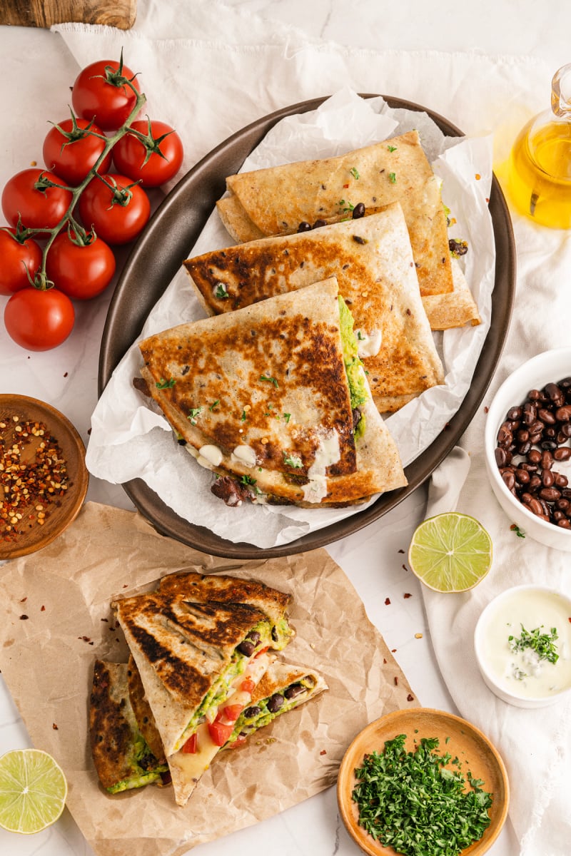 Tik Tok Guacamole Quesadillas are all the rage right now - vegetarian and plant based