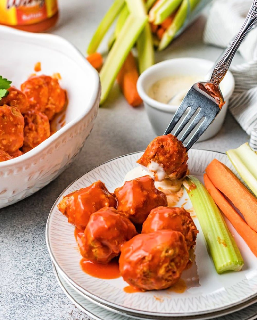 stuffed slow cooker buffalo chicken meatballs