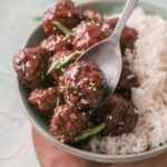 sticky Mongolian meatballs