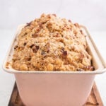 Apple pie quick bread in a loaf pan