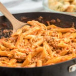 One Skillet Cheesy Turkey Penne Pasta is a delicious easy weeknight dinner