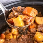 Crock pot beef stew and carrots and potatoes