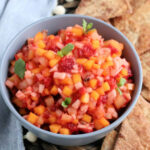 Fruit Salsa with Cinnamon Chips Fresh fruit salsa with cinnamon chips